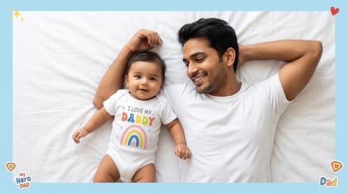 Image of Lillypupp Cotton Body Suit For New Born Baby Boy Girl Made To Express Love For Fathers /Daddies. Half Sleeves Romper Bodysuit Clothes For Infant Toddler Boys Girls.