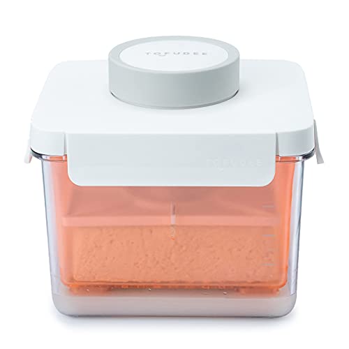 TOFUDEE Tofu Press. Intelligent Spring Press Tofu Presser for All Types of Pressed Tofu â€“ Soft, Firm and Extra Firm Tofu. No Crack Tofu Maker and Tofu Mold with Water Catcher