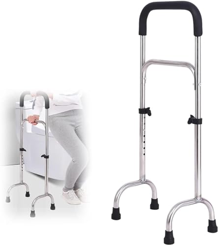 Quad Cane - lekka pomoc w poruszaniu się ze stali nierdzewnej z podstawą o szerokości czterech nóg dla stabilności, regulowana laska do chodzenia czworonogiem dla lepszego podparcia