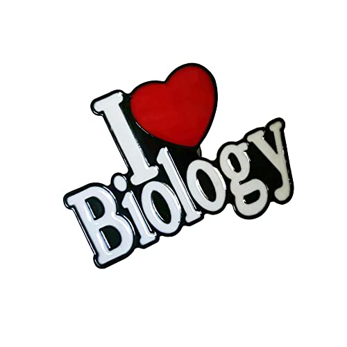 Image of White and Black Enamel Red Heart I Love Nursing I Love Chemistry English Words Brooch and Pin