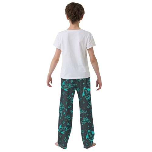 ZZXXB Space Rocket Boys Long Pants Soft Trousers Elastic Waist Kids Lounge Bottoms with Pockets S-XL3