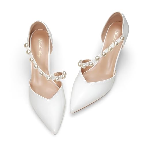Elisabet Tang Women's Closed Pointed Toe Heels with Pearl Stiletto Pumps D'Orsay Wedding Bridal Party Women Sexy High Heel Dress Shoes4