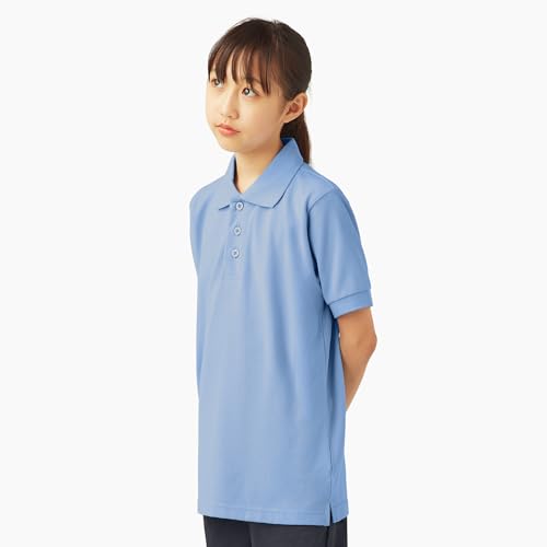 Dickies Big Boys' Short Sleeve Pique Polo Shirt, Light Blue, Small (8) - image 3