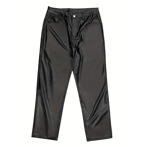 Pantalon disco métallique brillant homme effet mouillé années 70 80
