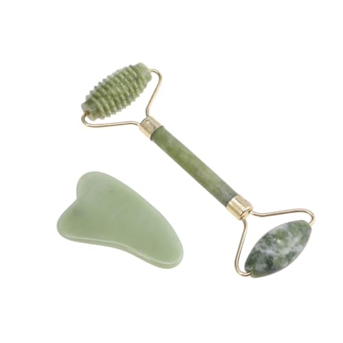 COLLBATH 2pcs Massaging Tool Massagers for Back Jade Massage Tool Face Roller Facial Massage Roller Facial Skin Roller Eye Treatment Roller Facial Stone Roller Thick Jade Plate Scroll Wheel