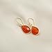 Gempires Lightweight Handmade Teardrop Dangling Earrings Orange Carnelian Crystal Jewelry July Birthstone Gifts Hypoallergenic Gold Plated Earrings For Women