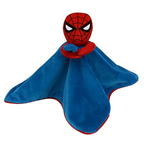 Image of Marvel Spiderman Blue and Red Super Soft Security Baby Blanket