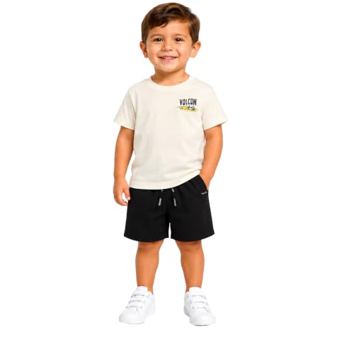 Image of Volcom Toddler Baby Boy Shorts Set - 2 Piece Short Sleeve Graphic Tees and Tech Stretch Shorts for Boys Infant Summer Clothes