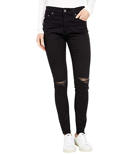 Jean skinny Farrah Ankle AG Adriano Goldschmied taille haute galbante noir usé