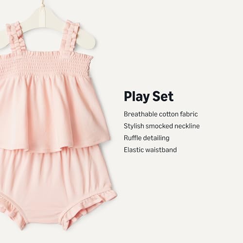 Image of Amazon Essentials x Sofia Grainge Baby Girls' Cotton Sleeveless Shirt and Shorts Play Set