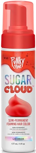 Punky Sugar Cloud Semi-Permanent Foam Hair Color, Licorice - Vibrant Hair Dye for Long-Lasting Color, Easy Application Foam Hair Dye, 6 fl oz.