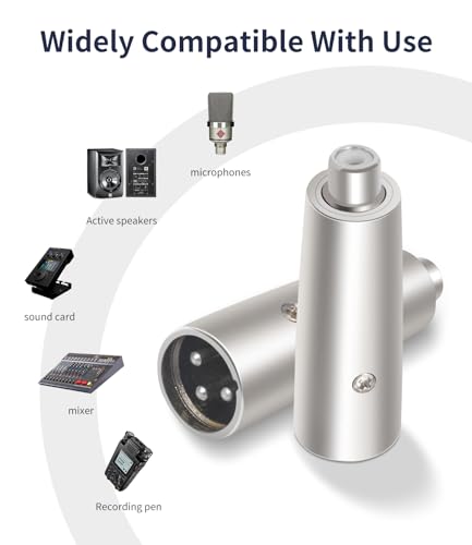 Adaptador XLR macho a RCA hembra 3 unidades miniatura 5