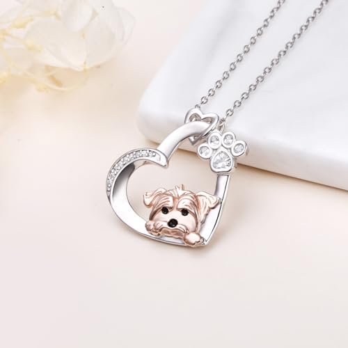 Highland Cow, Axolotl, Pig, French Bulldog Gifts 925 Sterling Silver Pendant Necklace Heart Jewelry for Women Daughter3