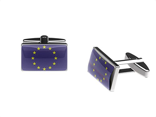 Cuffs 'N' Collars Euro estrellas Gemelos (bandera de la UE Gemelos con caja de regalo)