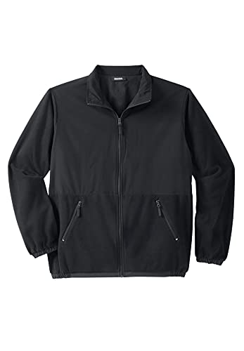 KingSize Men's Big & Tall Explorer Plush Fleece Full-Zip Fleece Jacket With Colorblocked Panel