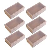 GARIOUANS Caja de Obsequio de Papel Kraft 6 Unidades, Tamaño 18x10x6 Cm, Diseño Tipo Cajón Ventana Transparente para Té, Dulces y Pasteles, Estuche Portátil para Almacenaje y Decoración