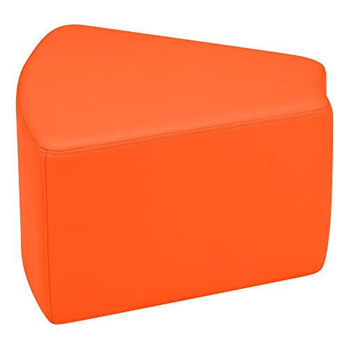 Image of Sprogs 12 inch H Structured Wedge Stool -Flexible Modular Collaborative Soft Seating for Office, Home, Lounge and School Classrooms with Durable Frame -Orange