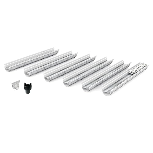 MEA Pack de 6 Caniveaux Extérieurs Décoratifs DECOSTONE – Tôle Perforée en Acier Galvanisé – Évacuation des Eaux ou Passage de Câbles – Passage...