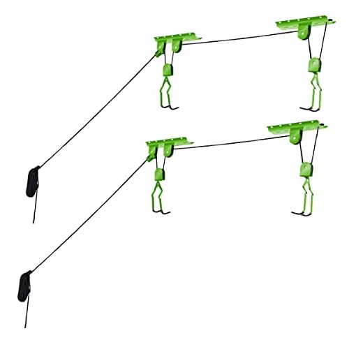 Bike Lane Products Bicycle Hoist 2-Pack Quality Garage Storage Bike Lift with 100 lb Capacity Even Works as Ladder Lift Premium Quality