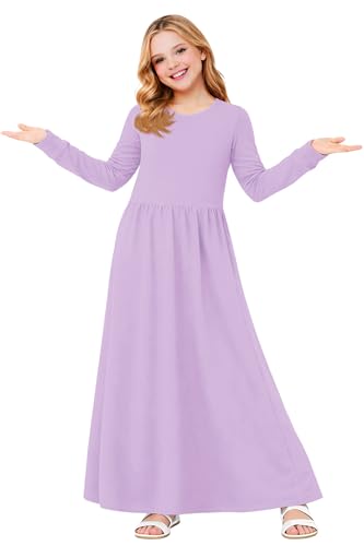 Image of Deerose Girls Maxi Dress Short Sleeve Casual Long Dresses with Pockets 5-14 Years
