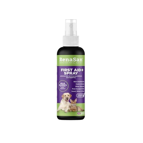 RenaSan Animal First Aid Spray (100ml) – Wound Disinfection, Kills Bacteria & Stops Itching, Alcohol-Free, Non-irritating, for Dogs, Cats & all other animals.