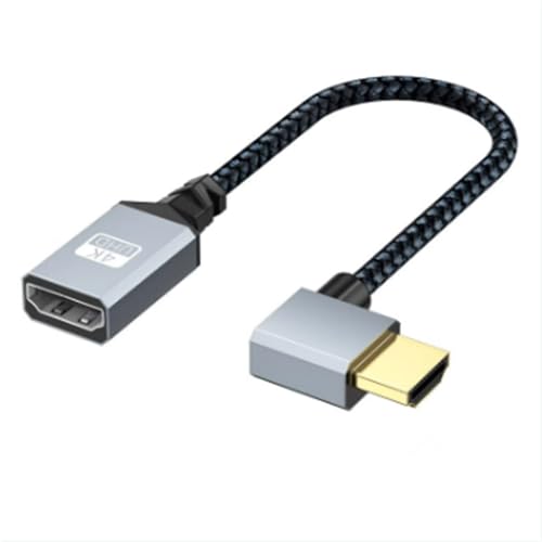 ViViSunHDMI 延長ケーブル ハイスピード 4K画質 オス-メス 金メッキ端子 90°L型 HDMIタイプA オス- HDMIタイプA メス (左Lアルミニウムシェル, 0.2m)