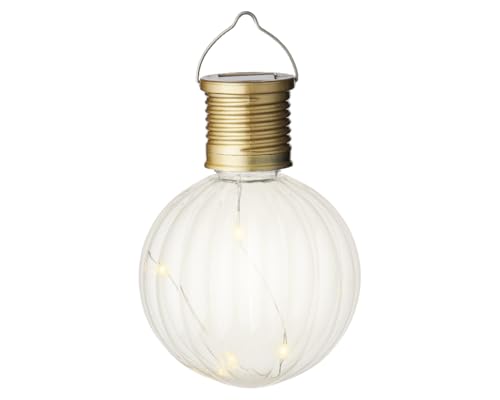 Lumineo LED Solar Glühbirnen 8x11 cm 6 leuchtende Glühlampen mit 4 warmweißen LED Gartenbeleuchtung