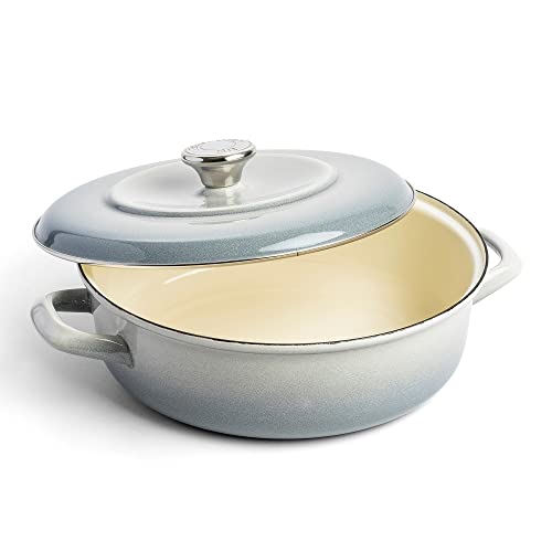 Merten & Storck Dutch Oven Flacher Runder Schmortopf, 26cm/3.8 Liter, Galaxy Grau Cover