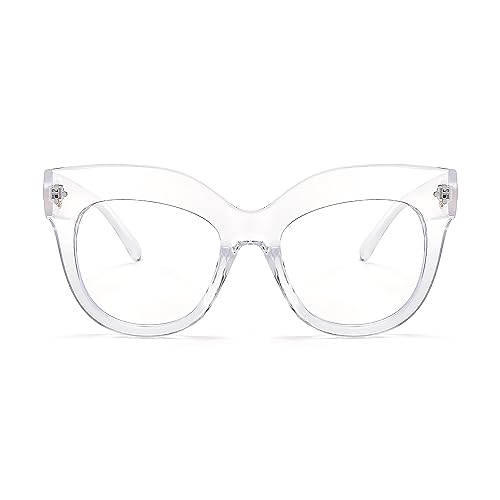 Image of FEISEDY Cat Eye Blue Light Glasses Oversized Vintage Chunky Computer Glasses for Women Hipster Party B0026