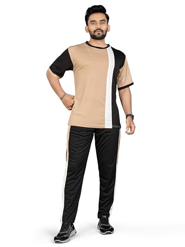 Image of Cotton Blend Night Suit /Summer Suit for Men, Stylish Regular Fit Half Sleeves T-Shirt & Lower Set | Soft Cord-Set Track Suit for Boys | Ideal for Casual Outings, Gym, Workout