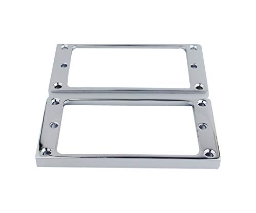 Guyker G-PICKUPFRAME-009FLAT2PIECECHROME Flat Metal Humbucker Pickup Mounting Ring Set thumb #2
