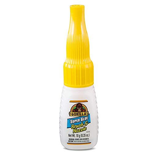 Image of Gorilla Super Glue with Brush & Nozzle Applicator, 12 Gram, Clear, (Pack of 11)