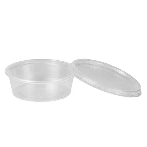 Dressingbecher mit Deckel, PP rund 50 ml Ø 7 cm, 2,4 cm transparent tbU95269 Saucenbecher Gastrobecher Sambalschalen Feinkost, 500 Stück