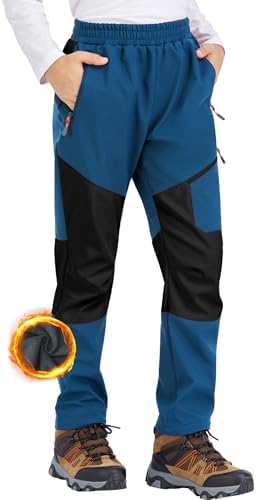 Zoofly Softshellhose Kind Skihose Jungen Gefütterte Hose Kinder Thermohose Kinderarbeitshose Kinder Winddichte Winter Schneehose Jungen Mädchen Wanderhose