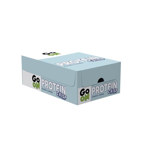 Go On Nutrition - Lata De Barrita Proteica Crujiente (24x50g) - Barritas de proteínas - Proteínas y carbohidratos - Galletas de caramelo