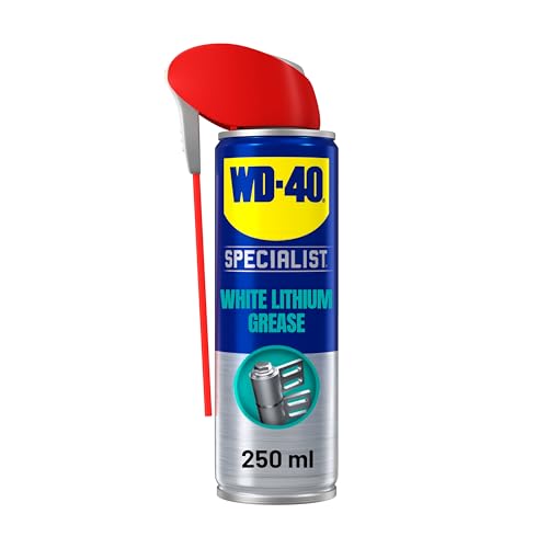 WD-40 Specialist White Lithium Grease Spray 250ml Long Lasting Spray Grease for Metal to Metal Bearings Hinges and Gears Corrosion and Rust Protection