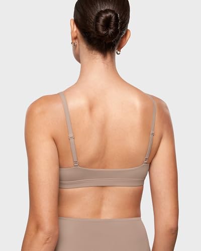 Image of INLYRIC Women's Inbarely Soft Plunge Bralette - Deep V Unlined Triangle No Padding No Underwire Sexy Comfort Sleep Bra