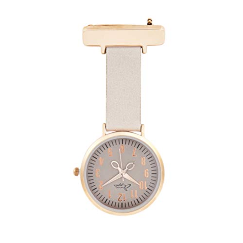 Montre fob montre de poche Annie Apple grise pour esthéticienne et coiffeuse