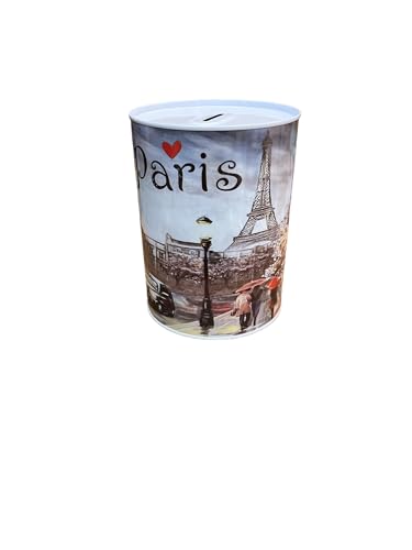 Tirelire originale design baril pétrole, voyage, grande tirelire pour adultes, cadeau, tirelire XL (Paris - Cœur, 16 x 12)