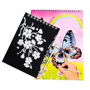 CREDLY Magical Scratch Book for Kids Rainbow Color Art Notepad with Wooden Pencil Multiple Design Drawing Scratch Note Book Set DIY & Painting Activity Doodle Craft Kit(5x3.9inch)(10 Pages) (B0D87JRRC8) Amazon Price History, Amazon Price Tracker