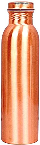 Parik EnterprisesParik Enterprises Premium Lacker Copper Water Bottle, 1000ml, Set of 1, Brown - Leak Proof Cap - Perfect for Healthy and Ayurvedic Lifestyle (Plain)