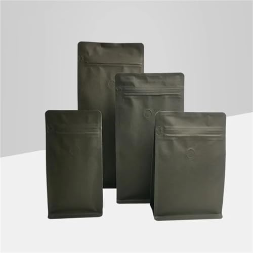 Bolsas de café con válvula de papel kraft negro 500g vertical para almacenamiento de alimentos 5