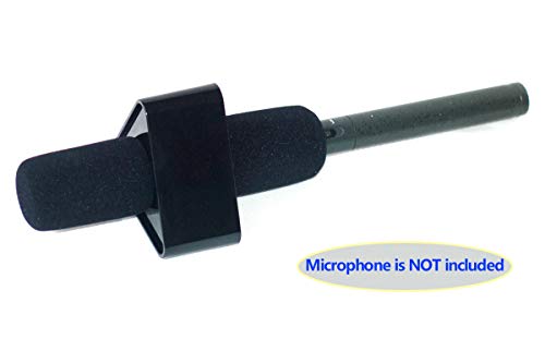 25mm-39mm Hole ABS Injection Molding Triangular Interview Mic Microphone Logo Flag Station Box for Stage Wireless Karaoke Handheld Shotgun Microphone (black)