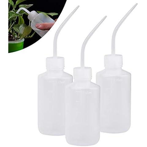 DESON 3Pcs 250ML Squeeze Bottle Wash Bottle Plastic Watering Can Transparent Watering Bottle with Narrow Mouth for Succulent Plants Indoor Plants Lab Household Gardening Cover