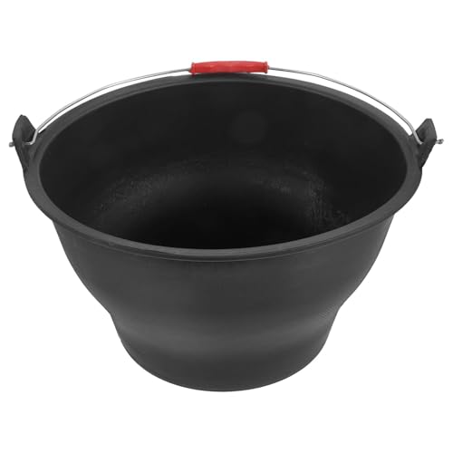 Pequeño cubo de cemento con asa, cubo grueso negro para construcción, contenedor de almacenamiento de goma resistente para jardinería y construcción, apertura de 30 cm x 17,5 cm de altura al azar