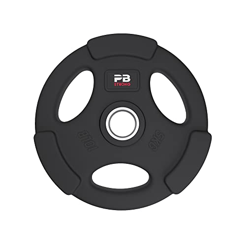 PERFORMBETTER+ PB Strong 3-Griff Hantelscheiben, Langhantel Gewichte, Gewichtscheiben mit Griffen und 50mm Innendurchmesser, 1,25-25kg (1 STK) Cover