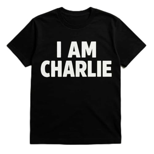 Charlie Kirk I am Charlie Turning Point USA Black T Shirt Tee RIP - Main Image