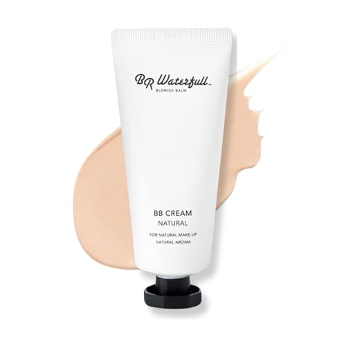 BR Waterfull Blemish Balm, Korean BB Cream, Dewy Finish, Moisturizing Medium Flawless Coverage, Natural Skin Tone, Glow & Dewy Makeup, 1.41oz (BB Cream Natural Type)