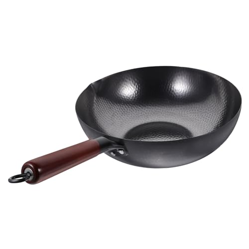 Wok tradicional de hierro con mango ergonómico y antiadherente miniatura 1