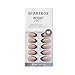 BTArtbox Press On Nails Short - Black French, Almond Press On Nails with Glue and Adhesive Tabs for Women in 16 Sizes - 32 Soft Gel Glue On Nails Kit